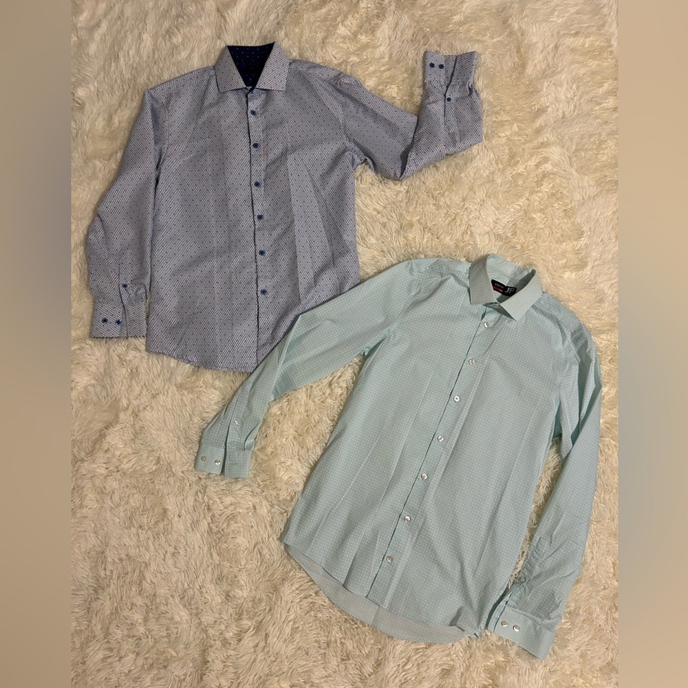 Men's size S patterned dress shirts